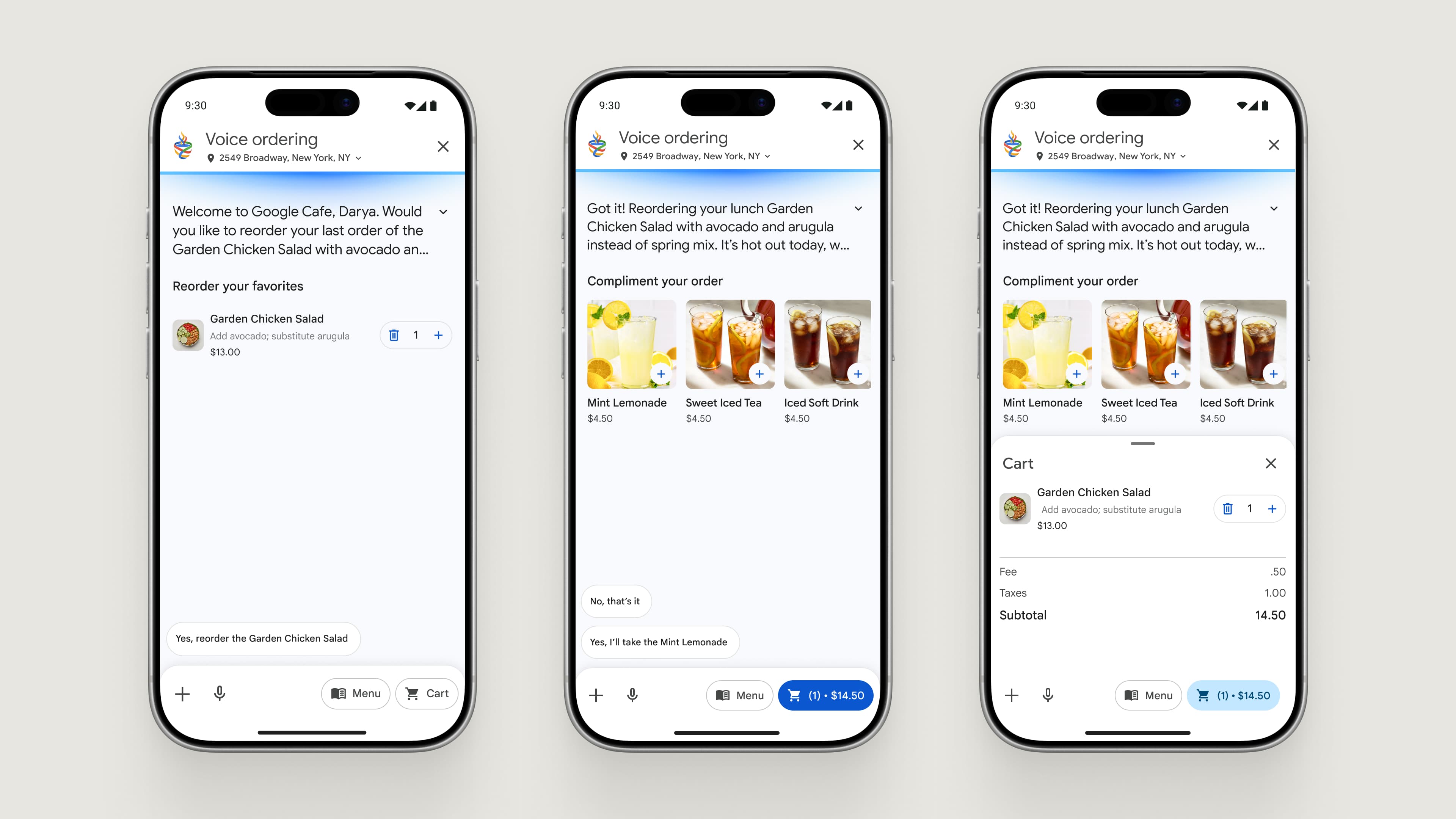 Customer solution UI highlighting dynamic upsell