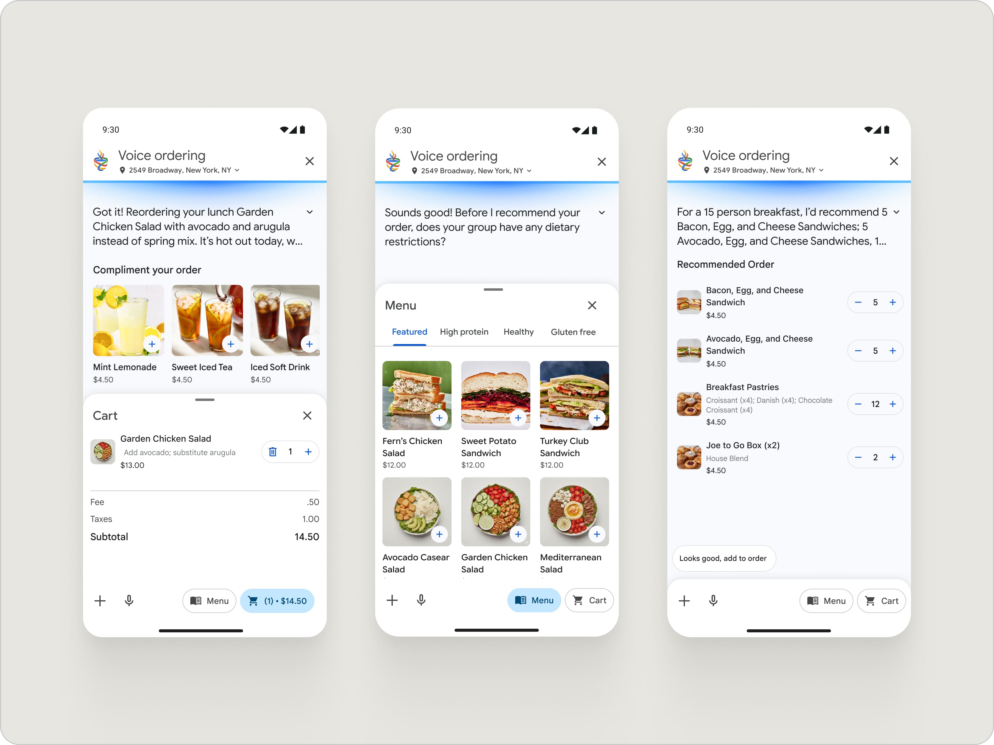 Refined multimodal food ordering UI